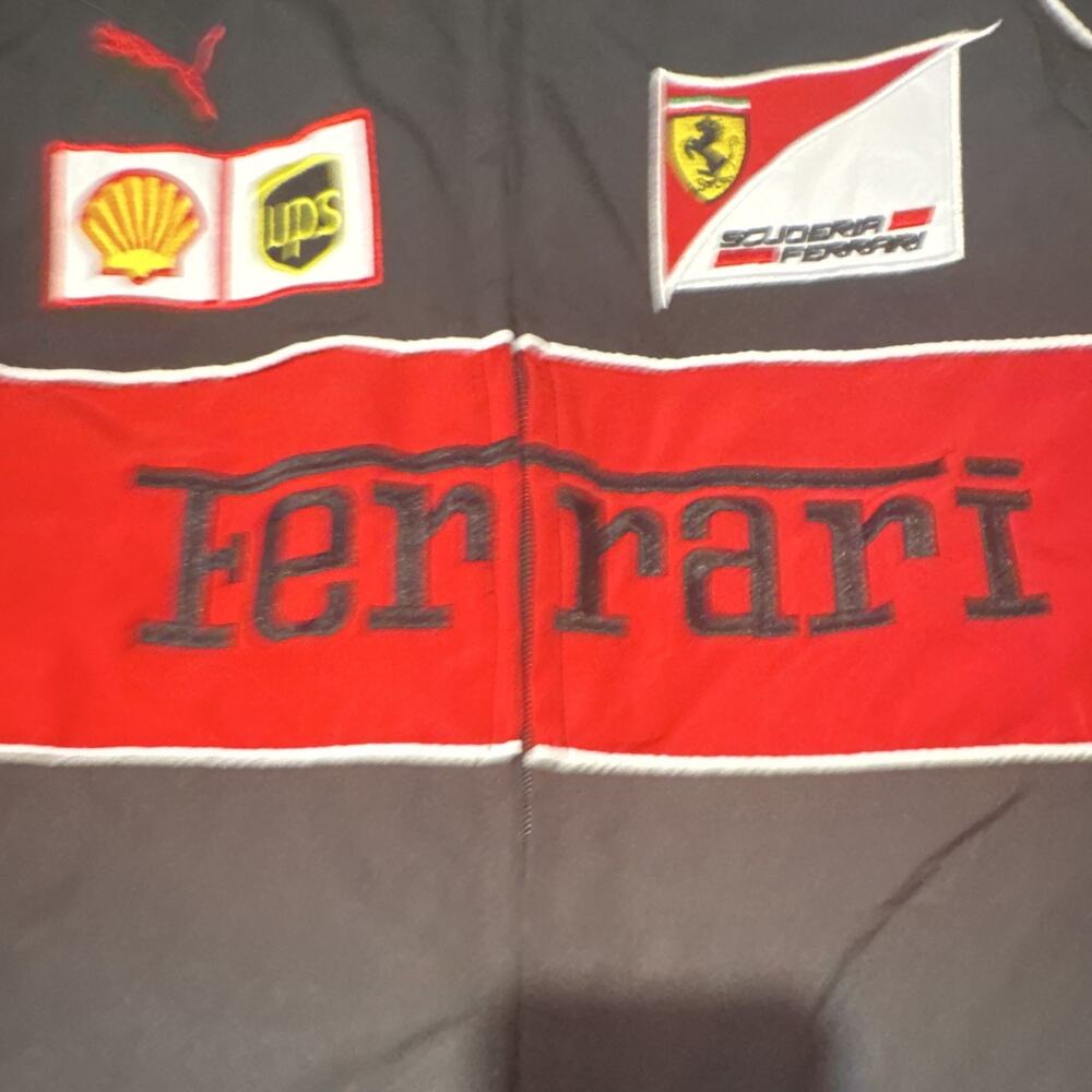 Mens Ferrari Racing Jacket With Embroidered Logos Size Large - Picture 2 of 14